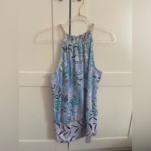 Lilly Pulitzer Bowen halter top in the "Blue Peri Lapis Lantern" print size xs